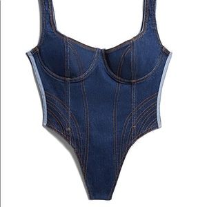 🛑 Ivy Park x Adidas Blue Jean Bodysuit and Skirt Set